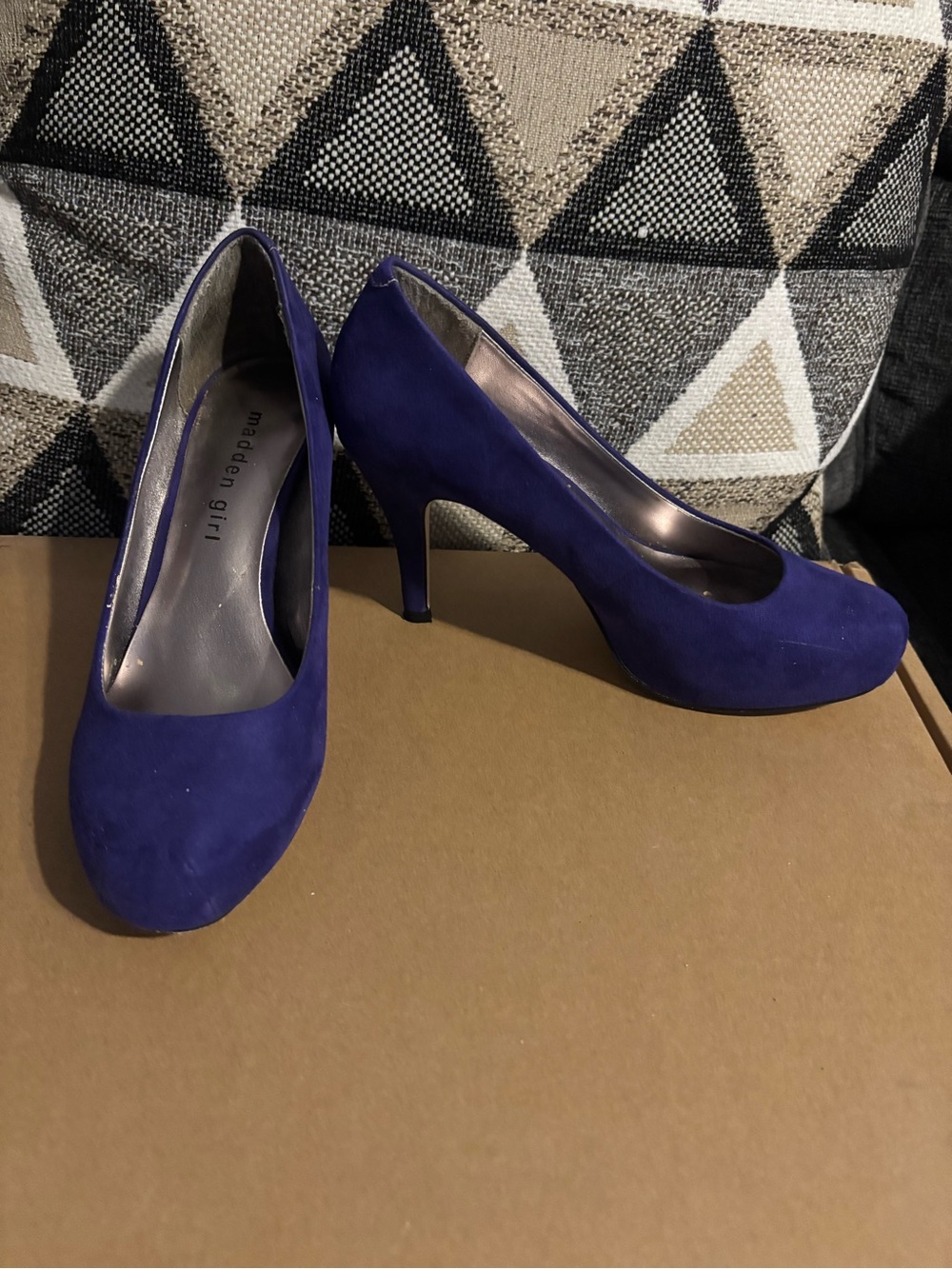 Madden Girl Royal Blue Suede Round-Toe Pumps